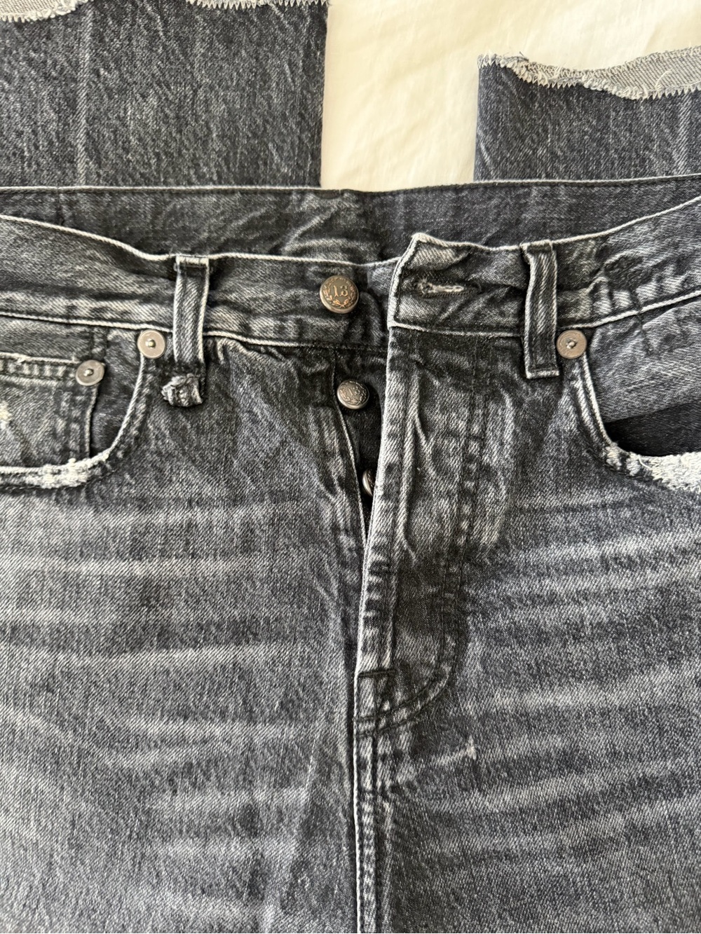 R13 tailored drop crop Jean